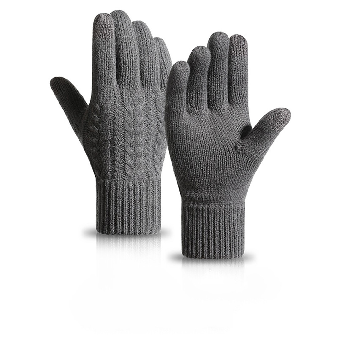 Windproof Outdoor Full Finger Touch Screen Gloves XL Dark-Gray