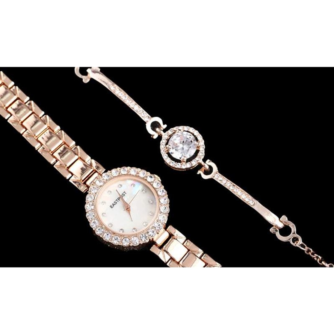 Women's Watches Chic Serene And Bracelet Set 2Pcs Lady Gift, Rose Gold, hi-res