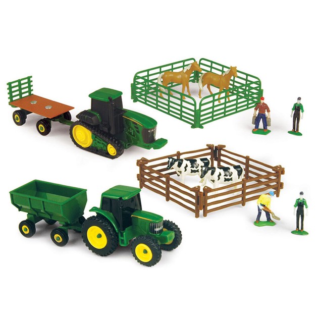 20pc John Deere Bk Wh Cow W Bw, Kids Farm Sets
