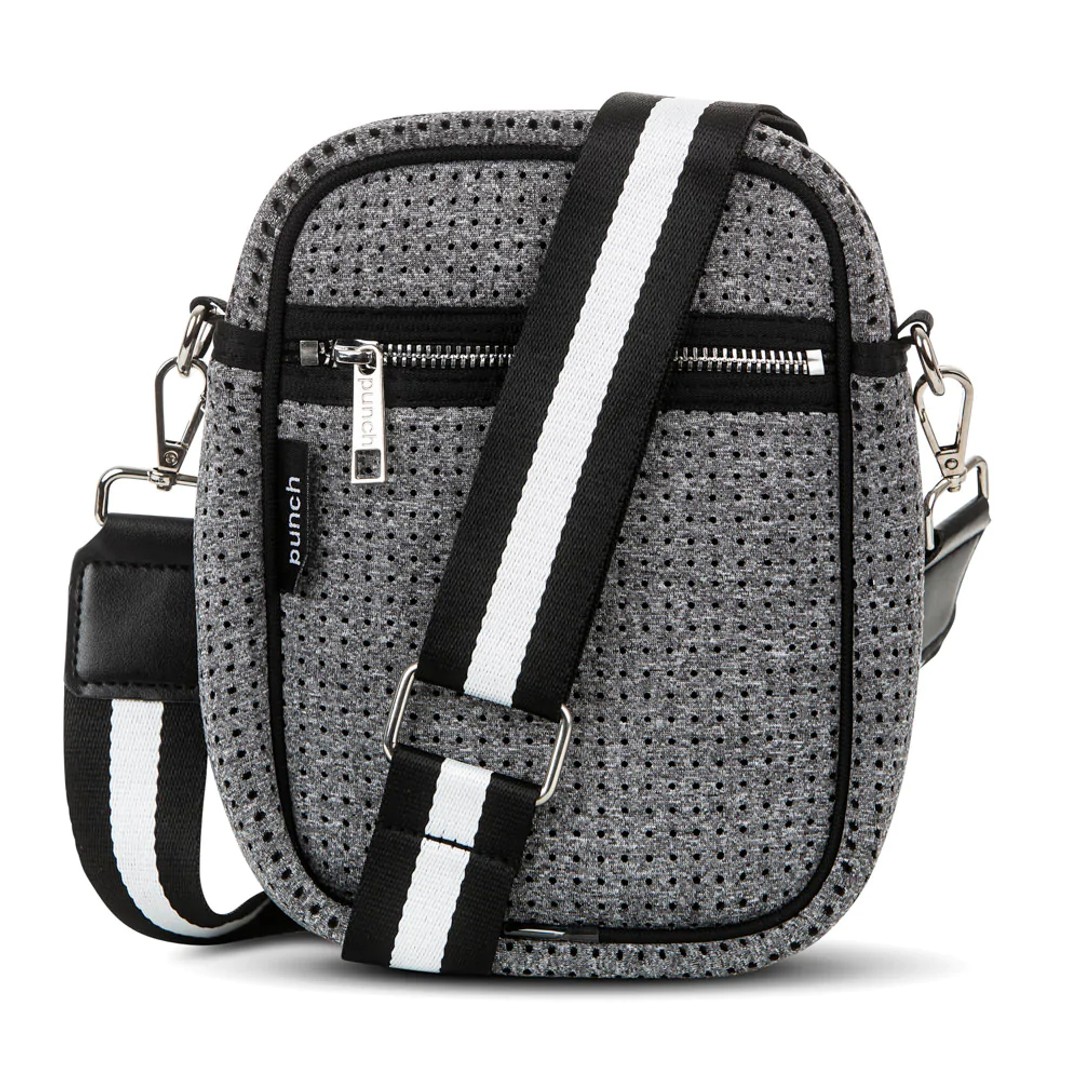 Punch Neoprene Small Handbag Premium Camera/Phone Shoulder Bag/Purse Marle Grey