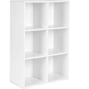Vasagle 6 Cube Cubby Bookcase Display Storage Shelf - White