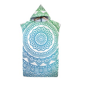 74x110cm Mandala Beach Poncho Quick Dry Beach Towel Hooded Changing Robe-Style 4