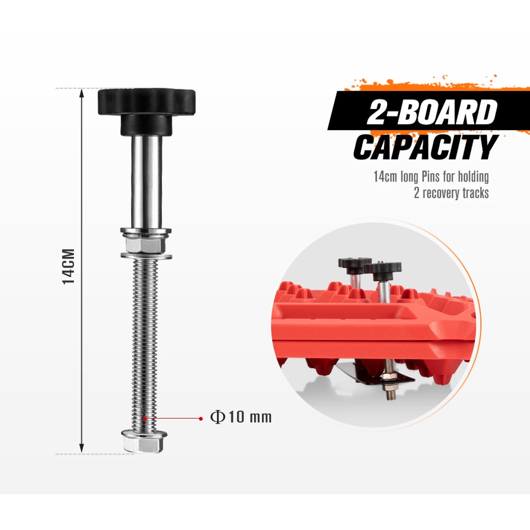 BUNKER INDUST Recovery Tracks Mounting Kit 4 Pins Track Holder Brackets Roof Rack Mounts, , hi-res