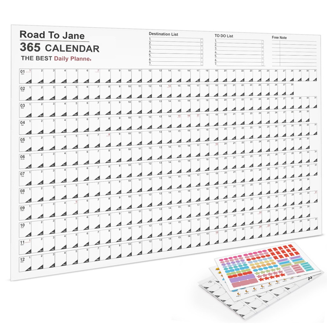 Wall Art 2023 Wall Year Planner Poster Yearly Wall Calendar with Stickers