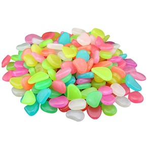 200Pcs Glow-in-the-Dark Pebbles Colourful