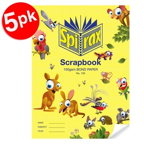 5x Spirax 100 GSM 64 Pages Unruled No.150  Bond Paper Scrapbook School Notebook