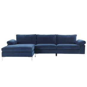 TSB Living Ronni Sectional Sofa Velvet Blue