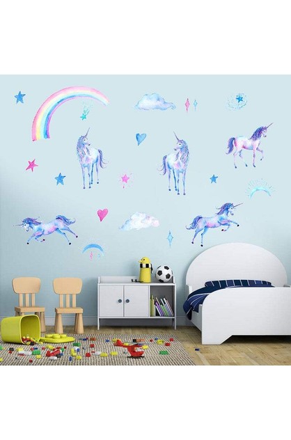 Wallpaper Decals Cute Unicorn Rainbow Cloud Star Heart Wall Decal Removable Stickers Hod Health And Home Themarket New Zealand - Is Wall Decal Removable