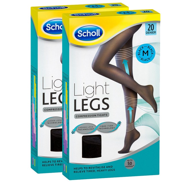 Black Medium Scholl Light Legs Compression Tights for Women 20 Denier 