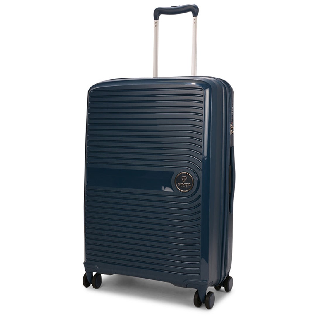 Ginza Aries 69cm Hardside Checked Suitcase Navy