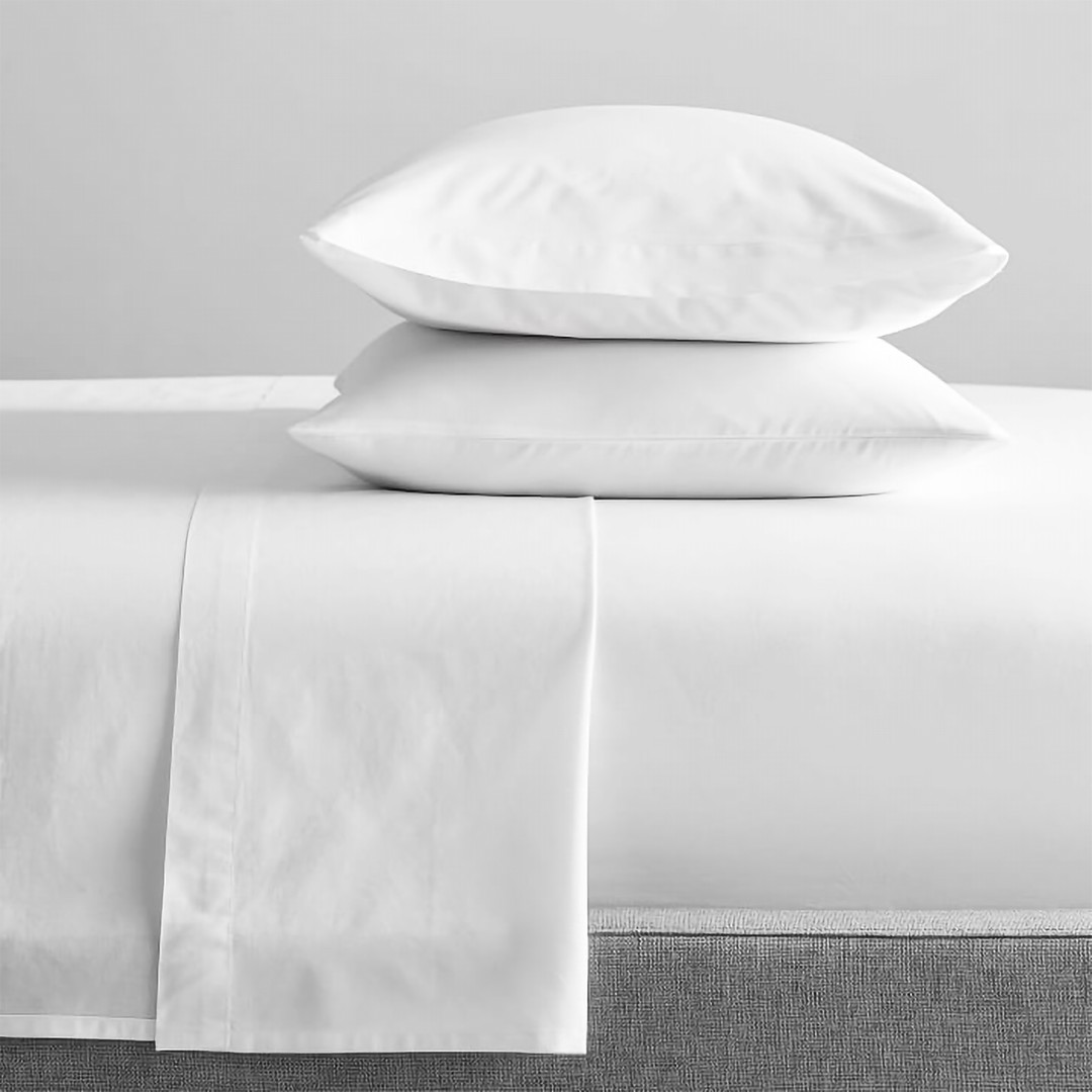 Renee Taylor Mega King Bed Sheet/Pillowcase Set 300TC Organic Cotton Bedding WHT