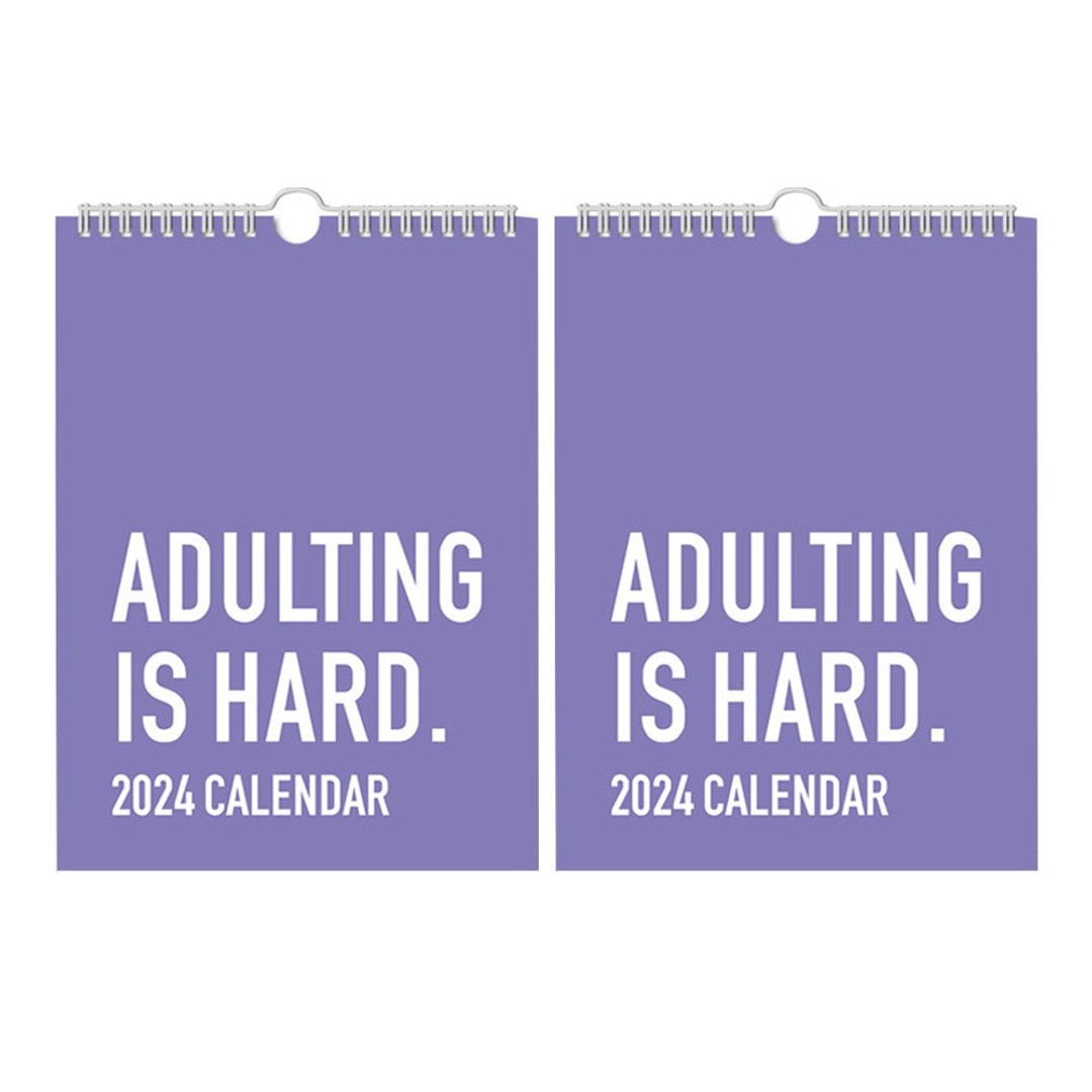 2Pcs Adulting is Hard 2024 Calendar 2024 Wall Calendar Monthly Planner