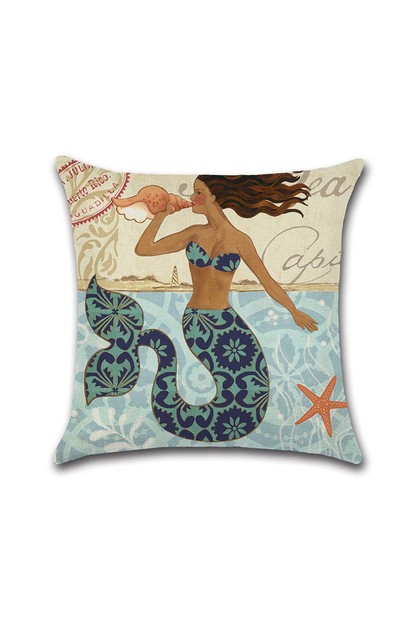 Cartoon Mermaid Printed Cotton Linen Square Cushion Cover House Sofa Car  Decor Pillow Case | Flickdeal Online | TheMarket New Zealand