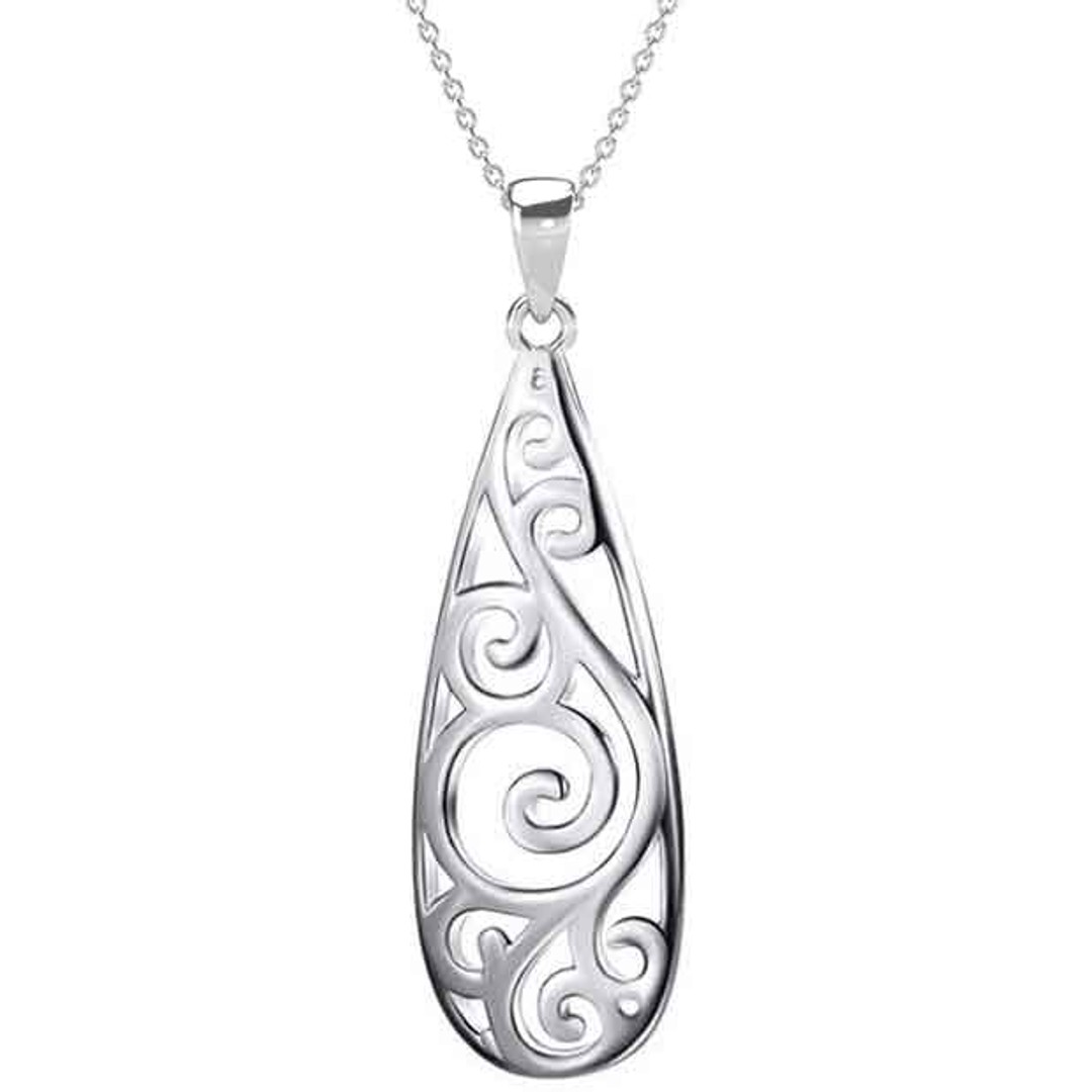 925 Sterling Silver New Zealand Koru Necklace on silver chain "Aroha"