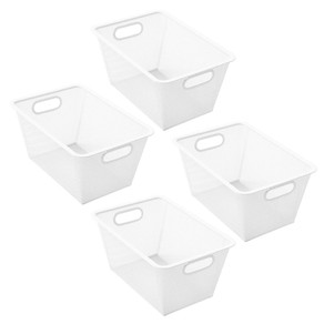 4x Boxsweden 33cm Metal Mesh Storage Basket Wardrobe/Kitchen/Office Organiser WH