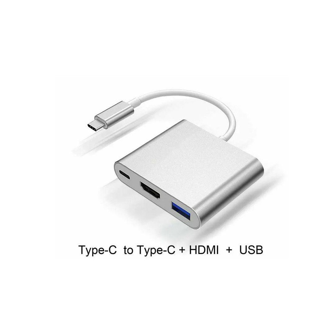 Type C to USB-C HDMI USB 3.0 Adapter Converter Cable 3 in 1 Hub For MacBook Air