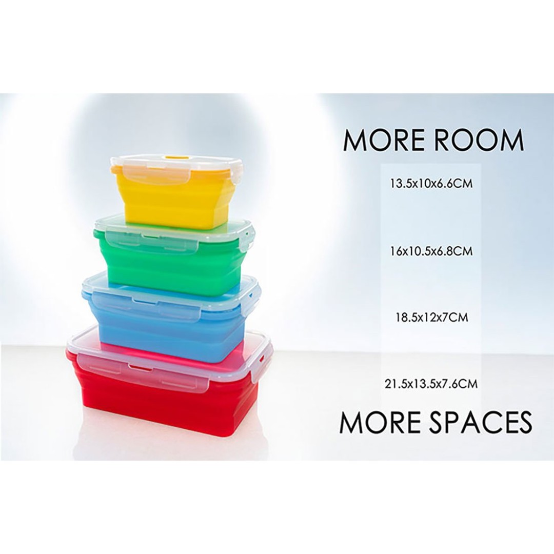 Zakka 4pc Collapsible Food Storage Containers Set