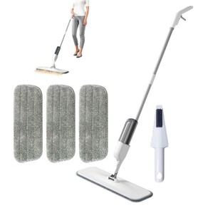 Spray Mop Microfiber Flat Mop with 3 Microfiber Mop Pads and 490ml Bottle