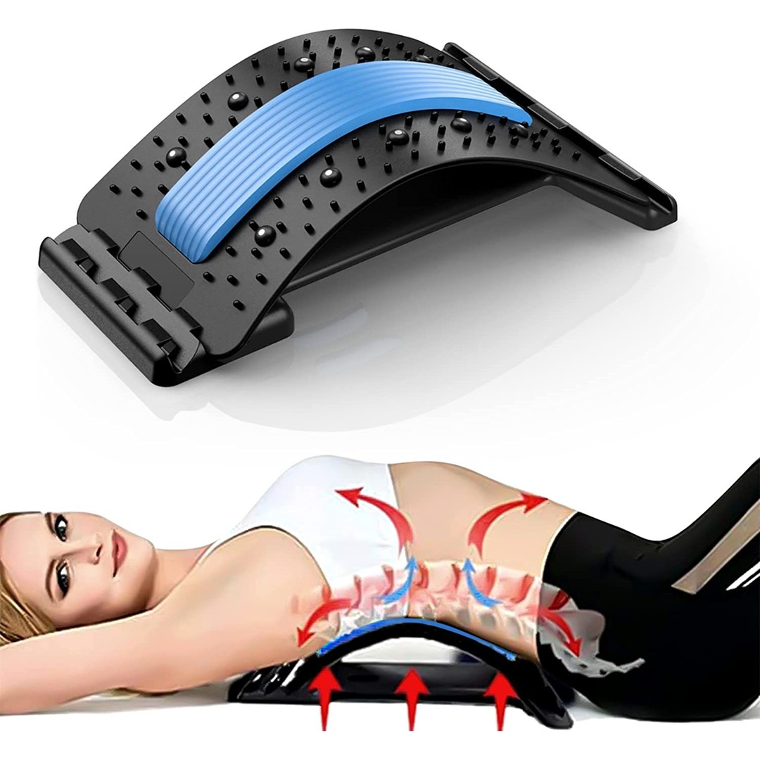 Back Spine Tractor,Lumbar Spine Back Support Stretch Waist Relax Mate Blue