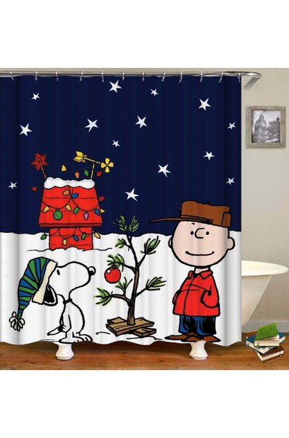 Charlie Brown And Snoopy Shower Curtain, Peanuts Fabric Shower Curtain