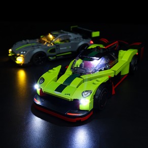Lego Aston Martin Valkyrie AMR Pro and Aston Martin Vantage GT3 76910 Light Kit