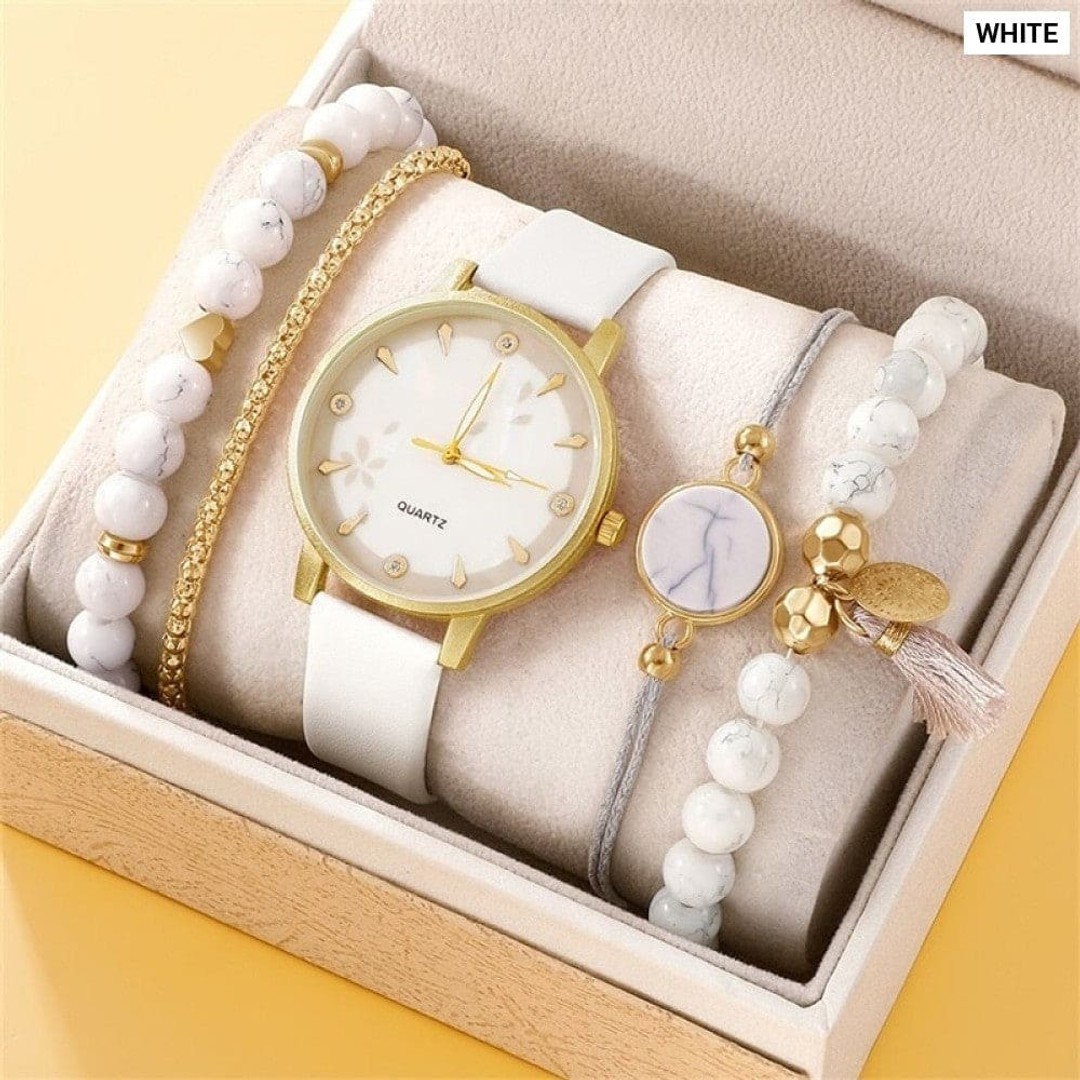 Women Bracelet Quartz Watches For Women Leather Watch Ladies Sports Dress White Dial Wrist Watch Clock Relogio, As Shown, hi-res