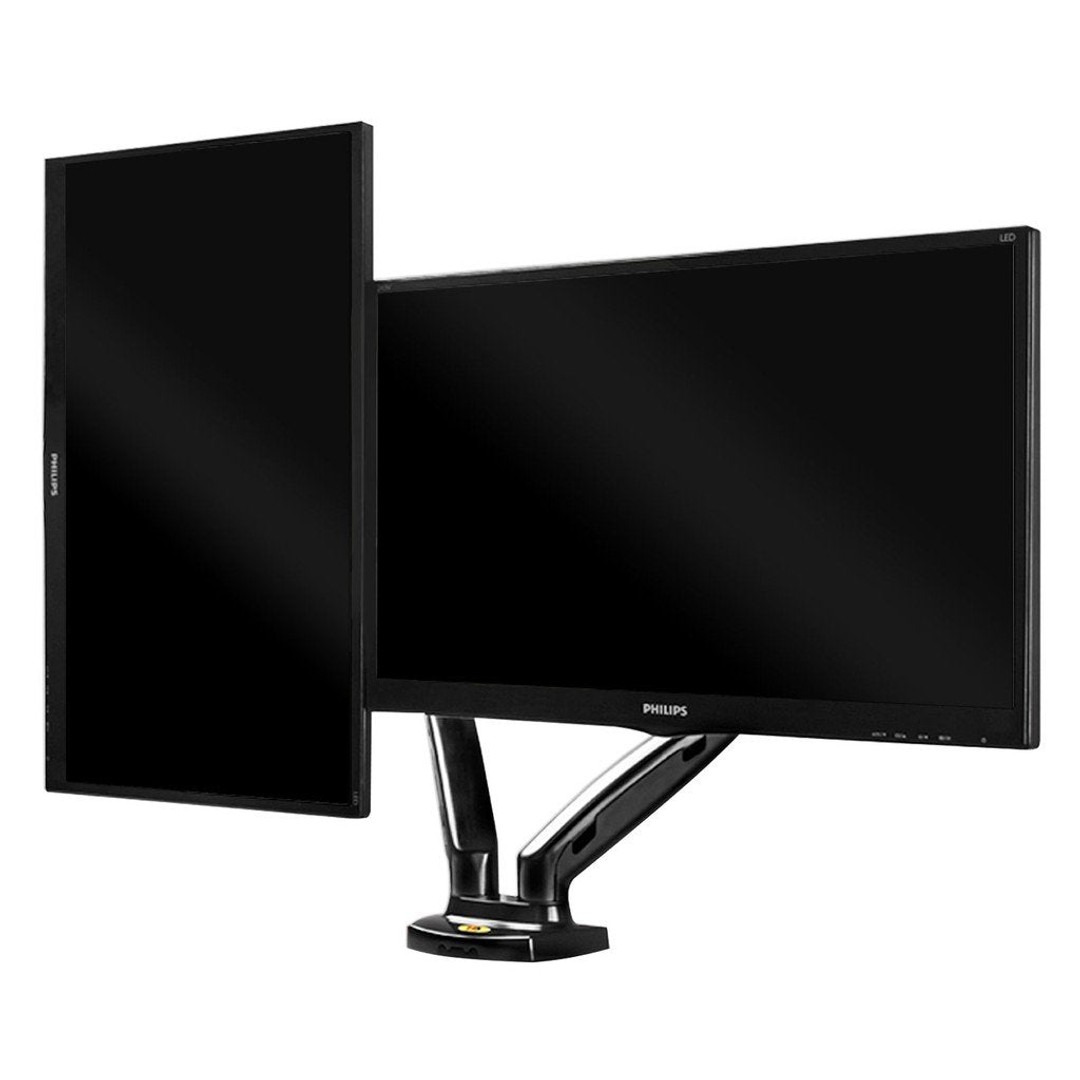 Dual arm monitor stand
