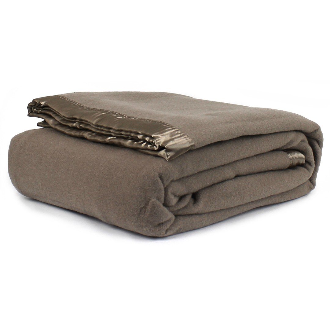Jason Commercial Queen/King Bed Australian Wool Blanket 227x258cm Angora/Taupe