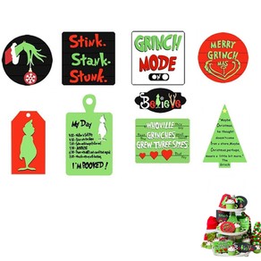 9Pcs Grinch Christmas Tiered Tray Decor Grinch Table Signs Christmas New Year Holiday Decor