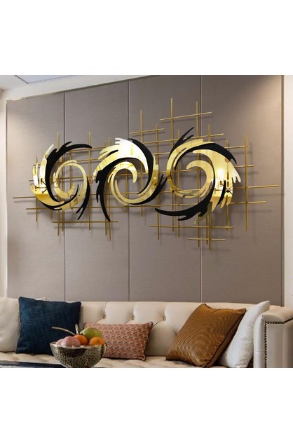 Modern Gold 3d Metal Wall Hanging Art Decoration Home Decor Hod Health And Themarket New Zealand - Metal Wall Art Decor For Living Room