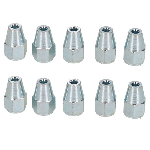 Long Steel Male Brake Pipe Union Fittings M10 x 1mm for 3/16 Brake Pipe 10pc 