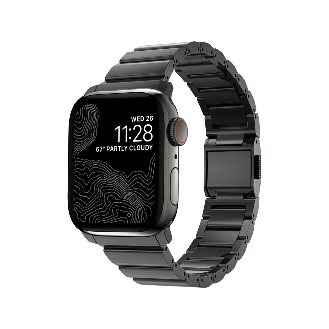 Nomad Apple Watch 41mm Steel Band - Graphite Hardware