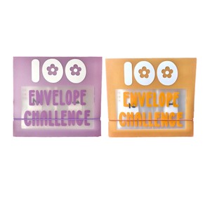 2x 100 Envelope Challenge Binder Money Saving Binder Budget Binder Purple Yellow