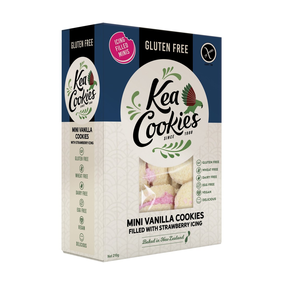 Kea Cookies Gluten Free Mini Vanilla with Strawberry Icing 6 x 210g