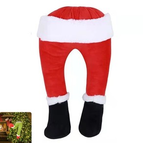 Christmas Elf Stuffed Legs Christmas Tree Toppers Decorations for Xmas Indoor Outdoor Party Ornaments -Red Leg