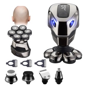 Electric Shaver Razor for Men's Trimmer Wet and Bald Head Dry Razor 7D Head Waterproof LED Display Machine for Shaving