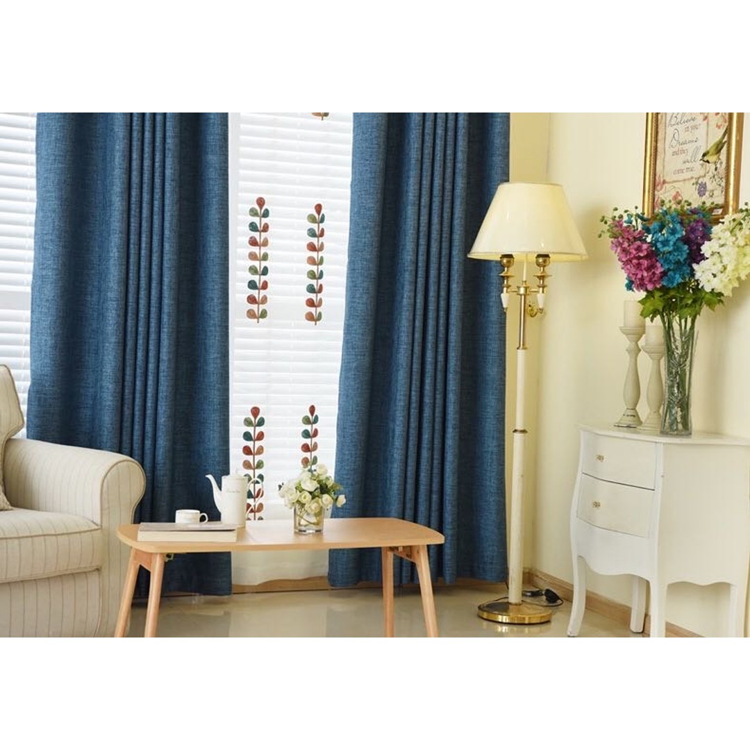 Kiwi  Grab 100% Blockout Blue Readymade Curtain drapes - 8 sizes