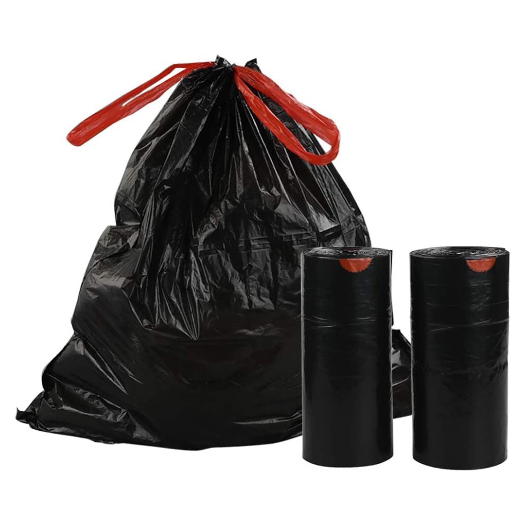 120Pcs 50 x 60 cm Drawstring Trash Bags-Black, As shown, hi-res
