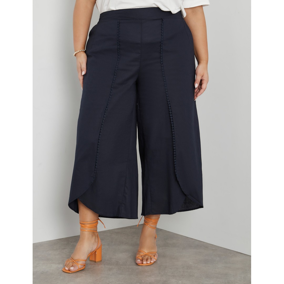 Womens Beme Crop Length Woven Wrap Pants - Plus Size | The Warehouse