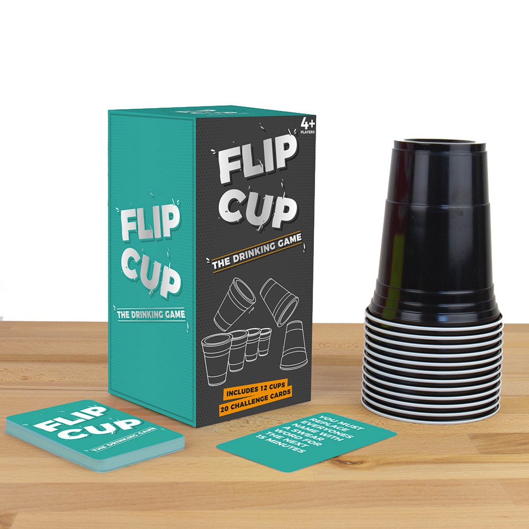 Gift Republic Flip 12pc Cup & 20pc Card Drinking Family Party Playing Game Set, , hi-res