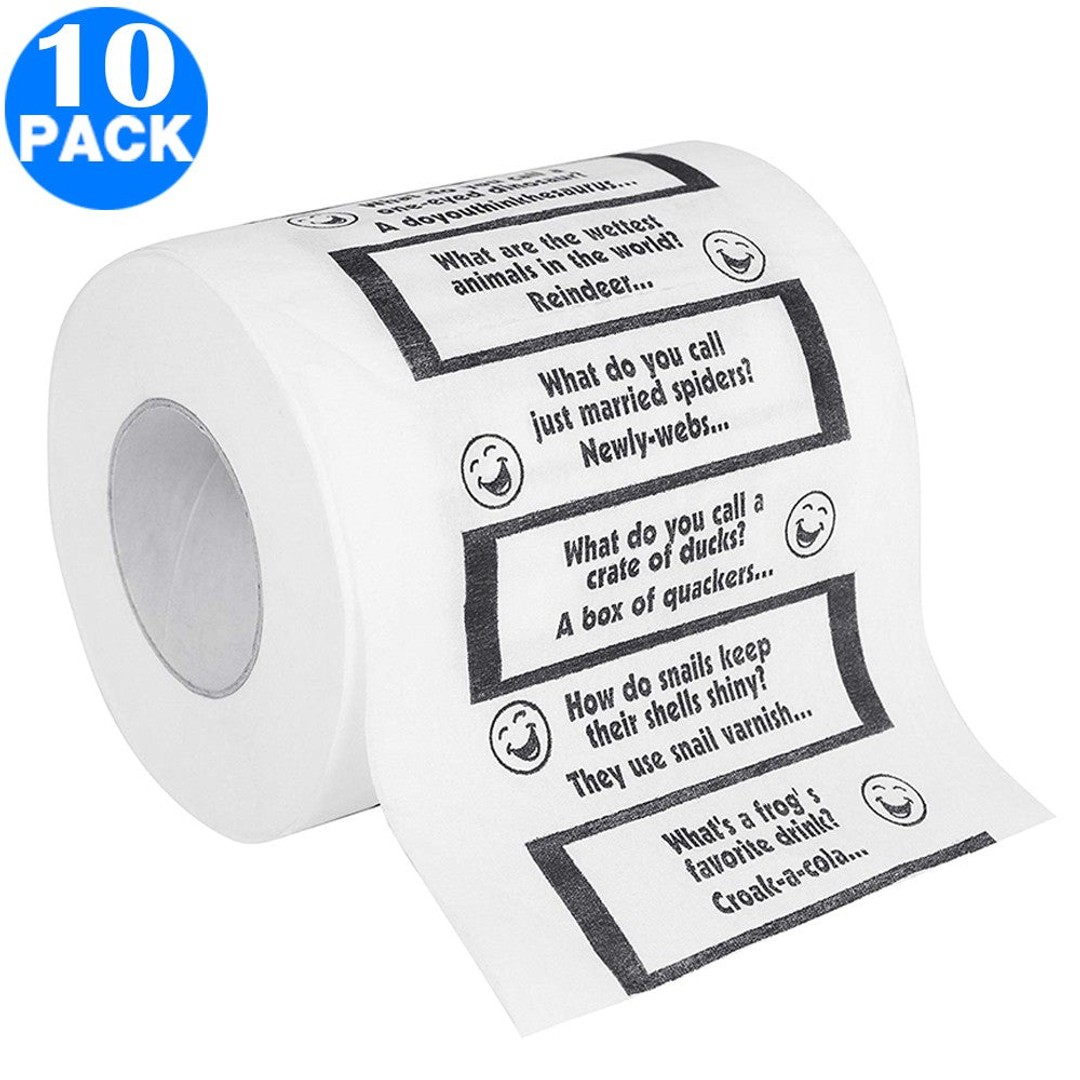 10 X Christmas Creative Joke Printed Toilet Paper Rolls