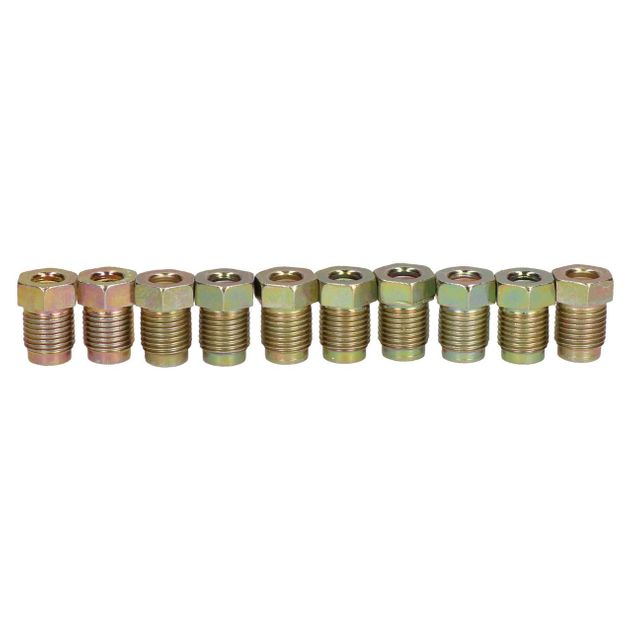 AB Tools-Bond Short Steel Male Brake Pipe Union Fittings 10mm x 1mm for 3/16” Brake Pipe 10pc 