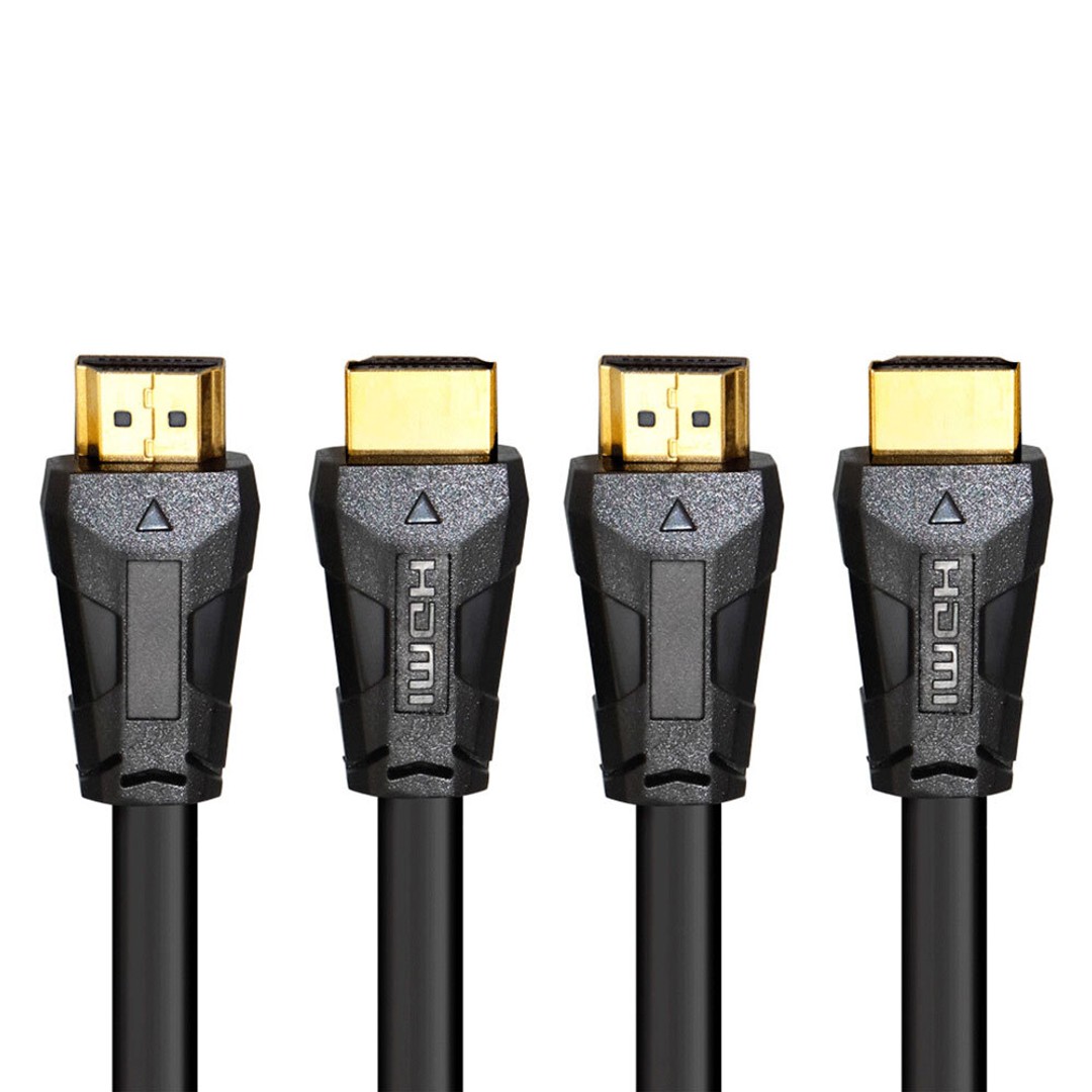 2PK Cruxtec 2m HDMI 1.4 Cable Male to M Ultra HD 4K Video Cord w/ Ethernet Black