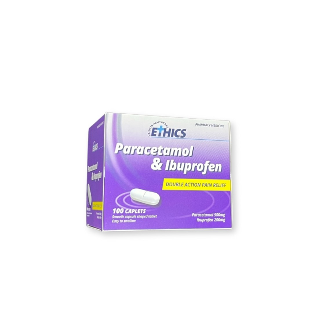 ETHICS Paracetamol & Ibuprofen Caplets 100 - Quantity Limit 1