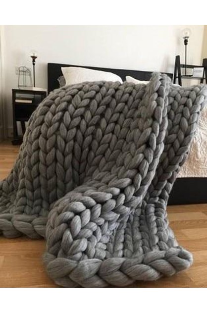 Super Warm Chunky Weave Knitted Blanket