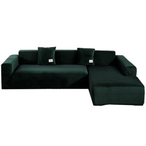3 Seater Sofa Cover Velvet Stretch Sofa Slipcover Couch Cover Furniture Protector with Anti Skid Foam Stick Green