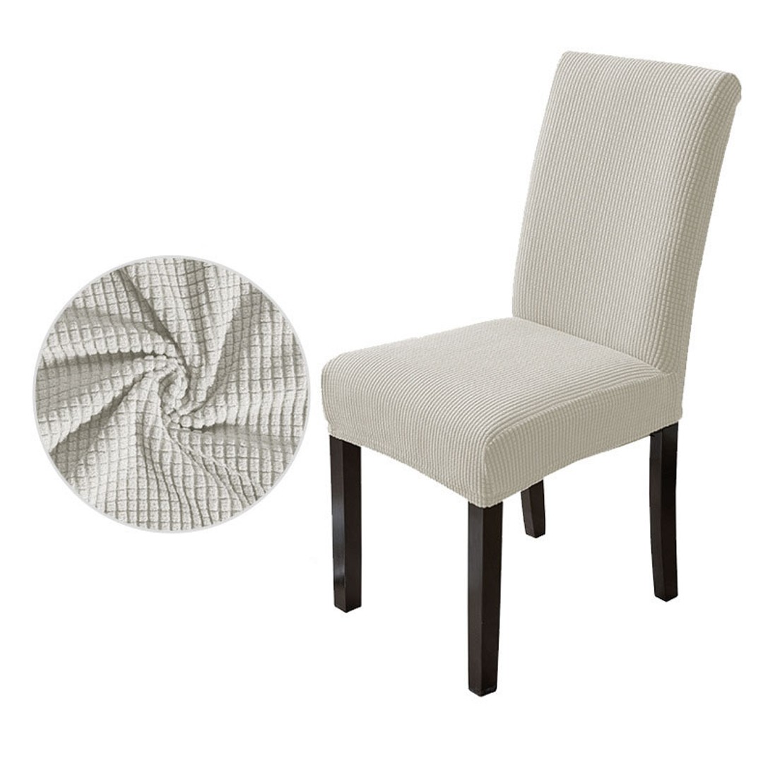4 Pack High Stretch Seat Chair Slipcover - White