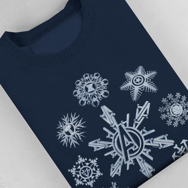 Marvel Christmas Avengers Icons In Snowflakes Women's Sweatshirt