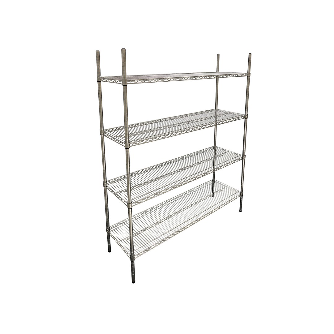 Savebarn 4 Tier Wire Shelving Rack 1.2m, Zinc Epoxy Coated Steel Shelves Commercial Shelf
