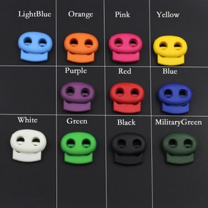 20pcs-pack Mixed Color Cord Lock Bean Toggle Stopper Plastic White Size:20mm*23mm*7mm Toggle Clip #A030